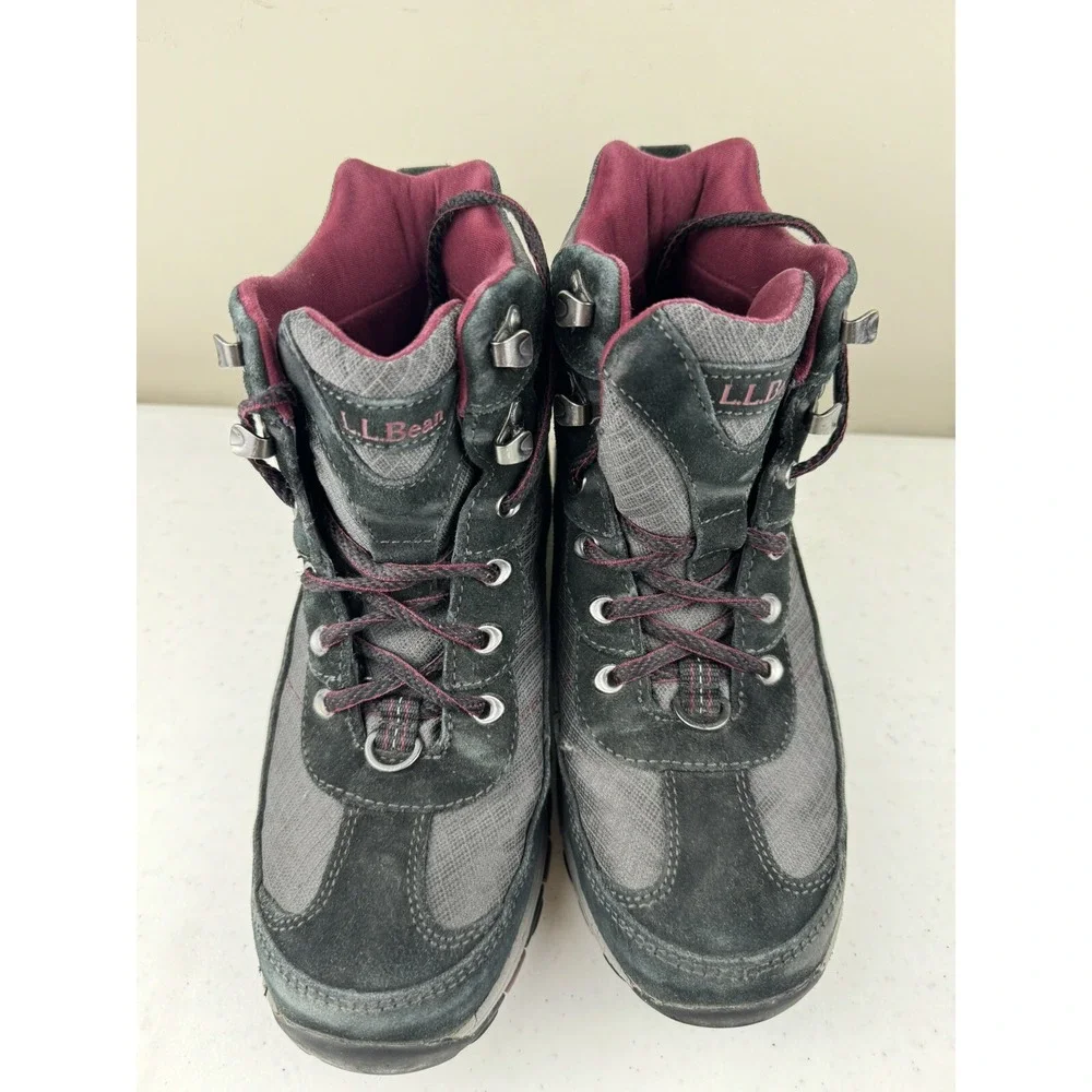 LL Bean‎ Hiking Boots Women's Size 8M TEK Primaloft 200 g #296491 Black/Gray